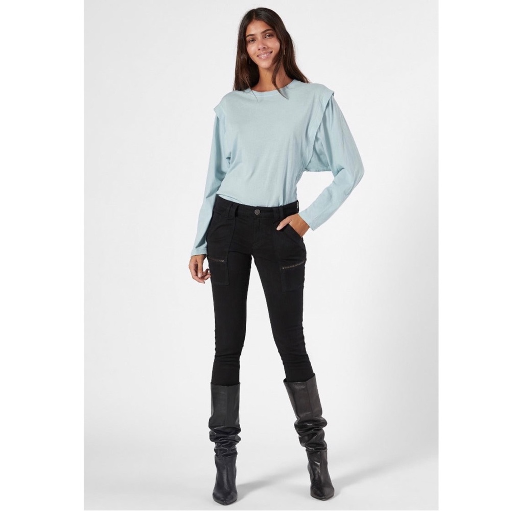 JOIE BLUE LONG SLEEVE COTTON JERSEY TOP - Picture 11 of 11